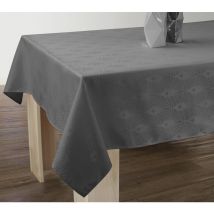 Nappe Anti-taches Damassée Gris anthracite - Rectangle 150 x 240 cm