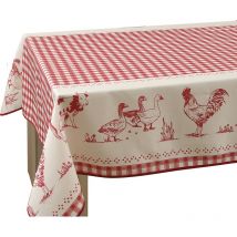 Nappe Anti-taches Ferme rouge - Rectangle 150 x 350 cm