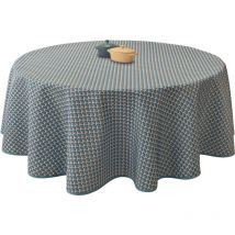 Nappe Anti-taches Paon bleu foncé - Ronde 160 cm