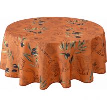 Nappe Anti-taches Provence tomette - Ronde 160 cm