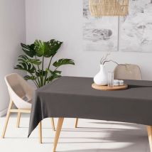 Nappe anti-tâches rectangle 140x300 cm alix anthracite, par Soleil d'Ocre