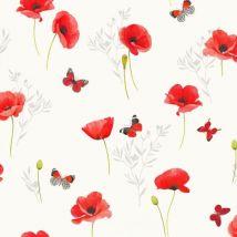Nappe Bulgomme Imprimée Coquelicot - Au mètre - 180 x 140 cm .