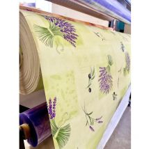 Nappe Bulgomme Imprimée Provençale - Au mètre - 240 x 140 cm - Vert .