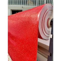 Nappe Bulgommes Imprimée Paillettes - Au mètre - 350 x 140 cm - rouge .