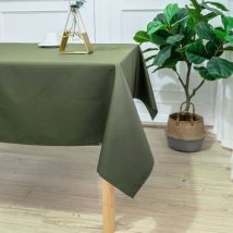 Nappe carrée et enduite antitache Vert Olive 180x180 cm