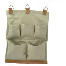 Pochette en tissu crème 5 poches cm44xh35,5x6