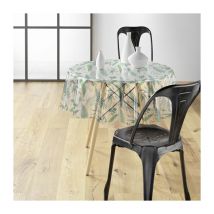 Bricoline - Nappe cristal ronde (0) 140 cm pvc imprime 14/100e aurea Sans