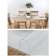 Nappe Cristal Transparente, épaisse, différentes Dimensions Ronde ou rectangulaire, Protection Table ou Meuble, Imperméable - Rectangulaire : 140x320