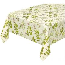 Nappe de Cuisine Anti-taches Plastifiée Dos en Peluche Cirée Herbes Nature - 120x200 cm