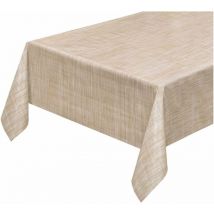 Nappe de Cuisine Anti-taches Plastifiée Dos en Peluche Cirée Style Tissu Moderne Marron - 120x200 cm