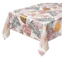Nappe de Cuisine AntiTaches Métallisé Table Maison Décoré Palmiers Tropicaux Dis c - 140x140 Cm