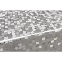 Emmevi Mv S.p.a. - Nappe de Cuisine AntiTaches Plastifié Métallisé Brillant Carreaux Gris - 140x50 Cm