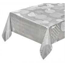 Nappe de Cuisine AntiTaches PVC Métallisé Gris Brillant Table Maison Décoré Des C - 140x550 Cm