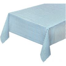 Emmevi Mv S.p.a. - Nappe de Cuisine AntiTaches Tissu Ciré Plastifié Housse de Table Carrés Blue - 140x300 Cm