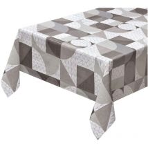 Nappe de Cuisine AntiTaches Tissu Ciré Plastifié Housse de Table Dessin Géométrique - 140x50 Cm