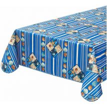 Emmevi Mv S.p.a. - Nappe de cuisine AntiTaches Bordée Couverture de table En coton plastifiè Coquilles Mer Bleu - 135x180 cm
