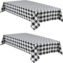Fei Yu - Nappe de Noël à carreaux noirs et blancs, décoration de fête, nappe de fête pour hôtel, restaurant