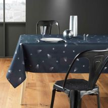 Nappe de Noël Rectangle - Tissu Antitache / Imperméable – Sapin argent – Différentes tailles - bleu - 240x150cm.