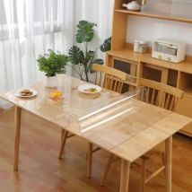Nappe de Table en pvc Transparent Facile à Nettoyer Imperméable pour la Maison et la Cuisine, Lavable Protege Table Transparent, pvc Nappe