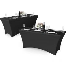 Nappe de Table Extensible Lot de 2 nappes ajustées en élasthanne - Étirement - Avec haute élasticité - Pour fête, banquet, mariage, exposition,