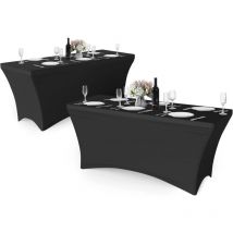 Nappe de Table Extensible Lot de 2 nappes ajustées en élasthanne - Étirement - Avec haute élasticité - Pour fête, banquet, mariage, exposition,