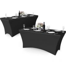 Nappe de Table Extensible Lot de 2 nappes ajustées en élasthanne - Étirement - Avec haute élasticité - Pour fête, banquet, mariage, exposition,