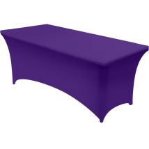 Nappe de Table Extensible Nappe en Élasthanne Vêtements de Table Anti-Rides Lavables Housse Tables pour Fête d'Anniversair Cocktail Mariage Violet