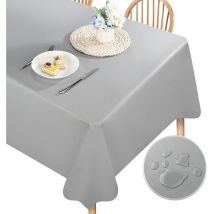 Nappe de Table Imperméable Protection de Table pour Salle à Manger Jardin Fête Mariage Gris - 90x90CM
