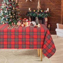 Nappe de Table pour Noël Nappe Rectangulaire Carreaux 140 x 200 cm,Nappe de Table Nappe en Lavable pour Noel Jardin Dîner Décorations,Idéal pour les