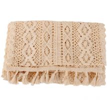 Nappe décorative en dentelle creuse pour la maison (beige)
