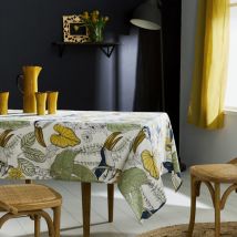 Nappe en coton enduit Brésil Vert 160x200 cm
