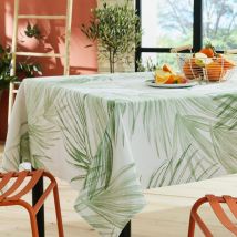 Nappe en coton enduit Oasis Blanc 170x170 cm