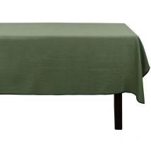 Nappe en coton et lin à bordure noire - 170 x 170 cm - Kaki- borina