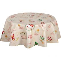 Nappe en toile cirée ronde santa claus