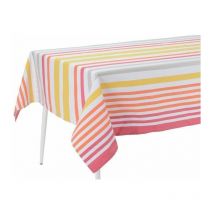 Nappe enduite à rayures multicolores Carrée