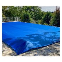 Direct Filet - Nappe d'hivernage avec œillets pour piscine Couleur: Bleu - Dimension: 6.50 x 12.50 m