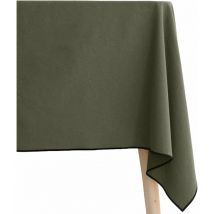Nappe en coton teint lavé coloris Kaki 160 x 160 cm