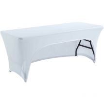 Nappe housse avec ouverture pour table pliante 180cm blanche