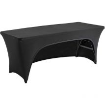 Nappe housse avec ouverture pour table pliante 180cm noire
