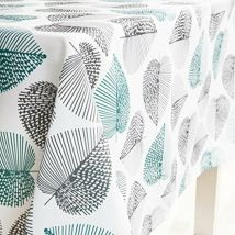 Nappe Imperméable de Table Rectangulaire Résistant Nappe Anti-Taches Tissu Oxford Motif Feuilles pour Table à Manger Picnic Party Jardin Lavable
