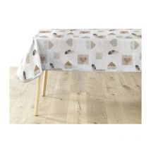 Nappe Imprimé 'Delicia' 140x240cm Taupe