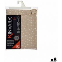 Kinvara - Nappe Jacquard anti-taches Dots 140 x 180 cm Beige (8 pièces)