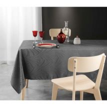 Nappe Jacquard Lolly 140 x 240 CM - Anti Taches - Nappe imperméable - Résistante et Lavable en Machine - anthracite - 240x140cm.