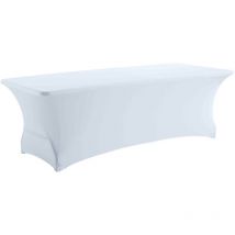 Nappe élastique blanche pour table pliante 244 cm