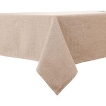 Nappe, lavable, nappe en lin, facile d'entretien, effet lotus, imperméable, décoration de table(140 x 220 cm)