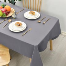 Umnuou - Nappe Lisse, Nappe de Table Rectangulaire Antitache Effet Lotus, Linge de Table Légèrement Déperlant, Gris, 140x200cm