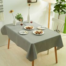 Nappe Lisse, Nappe de Table Rectangulaire Antitache Effet Lotus, Linge de Table Légèrement Déperlant, Gris, 140x200cm