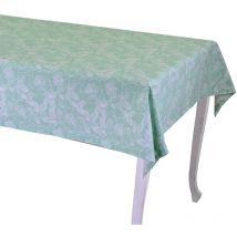 Nappe ourlet rose sauvage 2cm vert d'eau cm140x180
