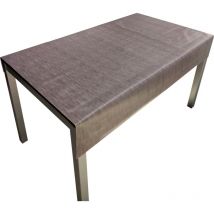 Nappe pvc Base Polyester Anti-taches Gris Lisse 140X160 cm