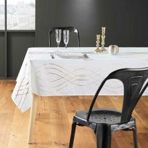 Nappe Rectangle 100% Polyester – Antitaches / Infroissable – Elona - Blanc - 300x150cm.